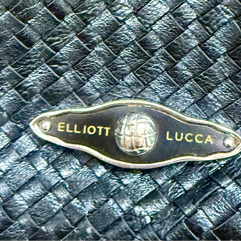 Elliott Lucca Black Woven Leather Shoulder Bag - Picture 3 of 11